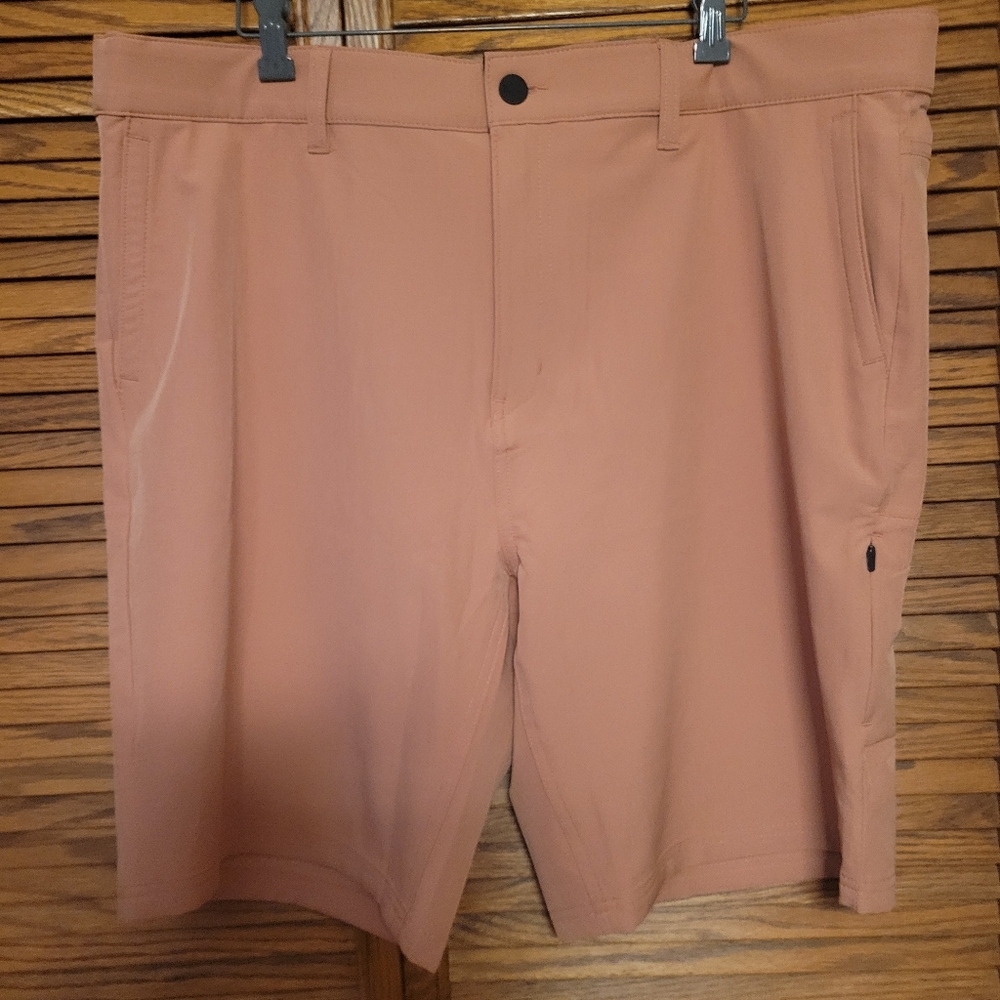 Hurley NWT Men's Light Brown Hybrid‎ Shorts Cargo Zip Pockets Size 40